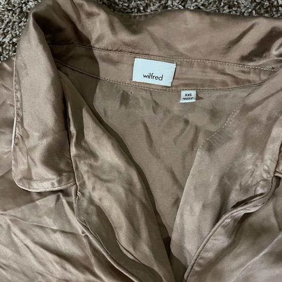 Wilfred silky tie front blouse tan - Picture 3 of 3